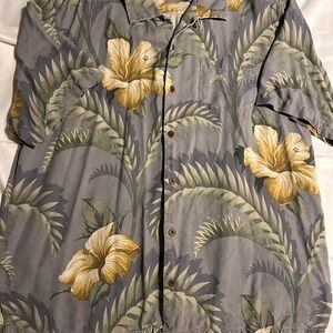 Tommy Bahama Gray Floral Button Down Shirt